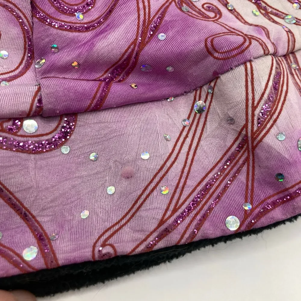 Choucas Kids 2-5 GLIDE Pink Tie-Dye Rhinestone Fleece Lined Winter Hat Outdoors